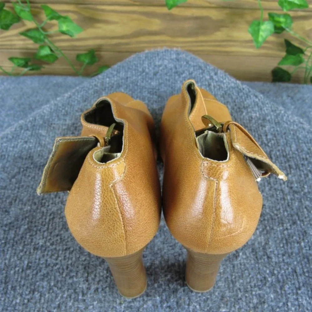 Nine‎ West Women's Mega Platform Brown Leather Pump 8.5 Medium Gently Used 2025